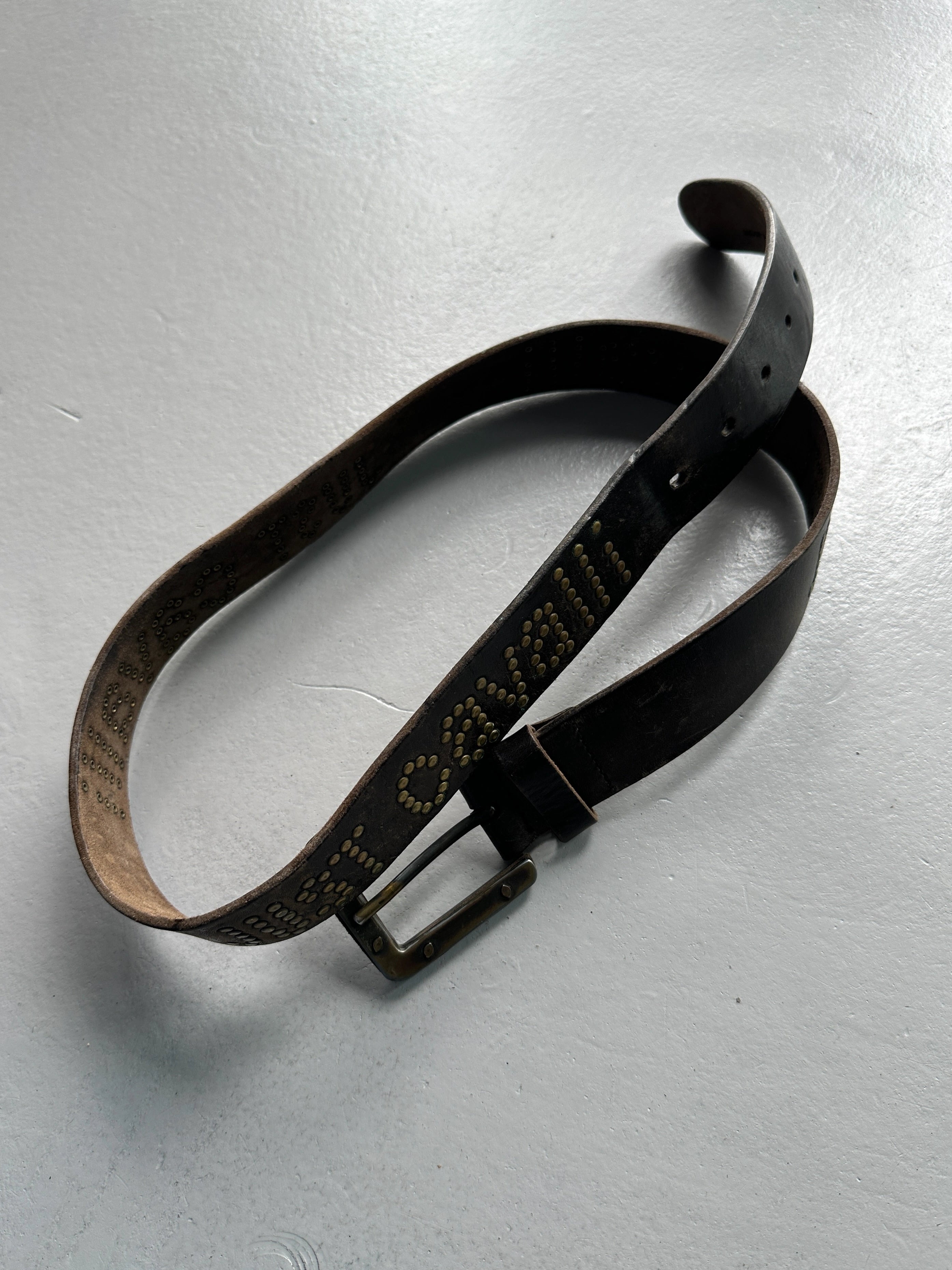 JUST CAVALLI - 2000s DISTRESSED LEATHER BELT