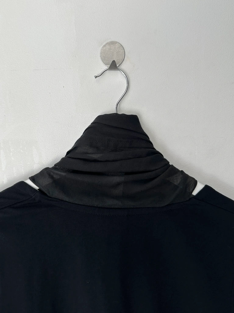 DRIES VAN NOTEN - late 1990s LONG SLEEVE TOP WITH OVERSIZED SCARF COLLAR
