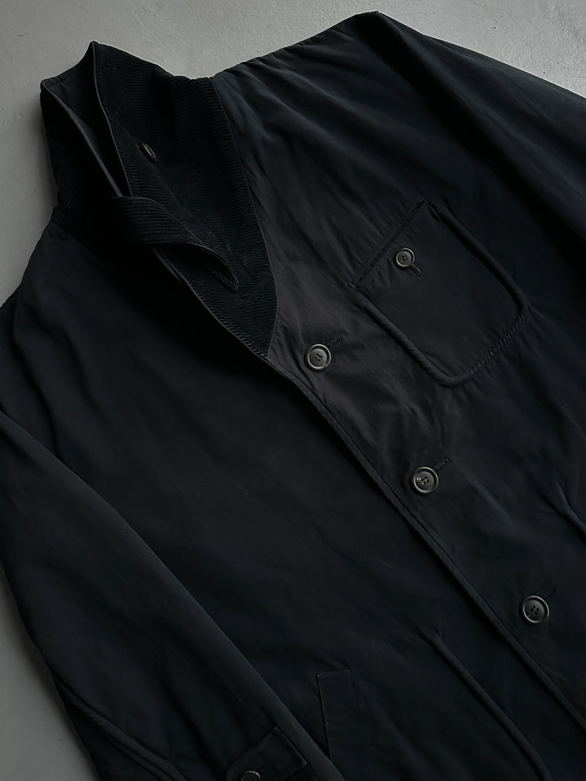 ISSEY MIYAKE - 1990s MIDI JACKET WITH CORDUROY COLLAR