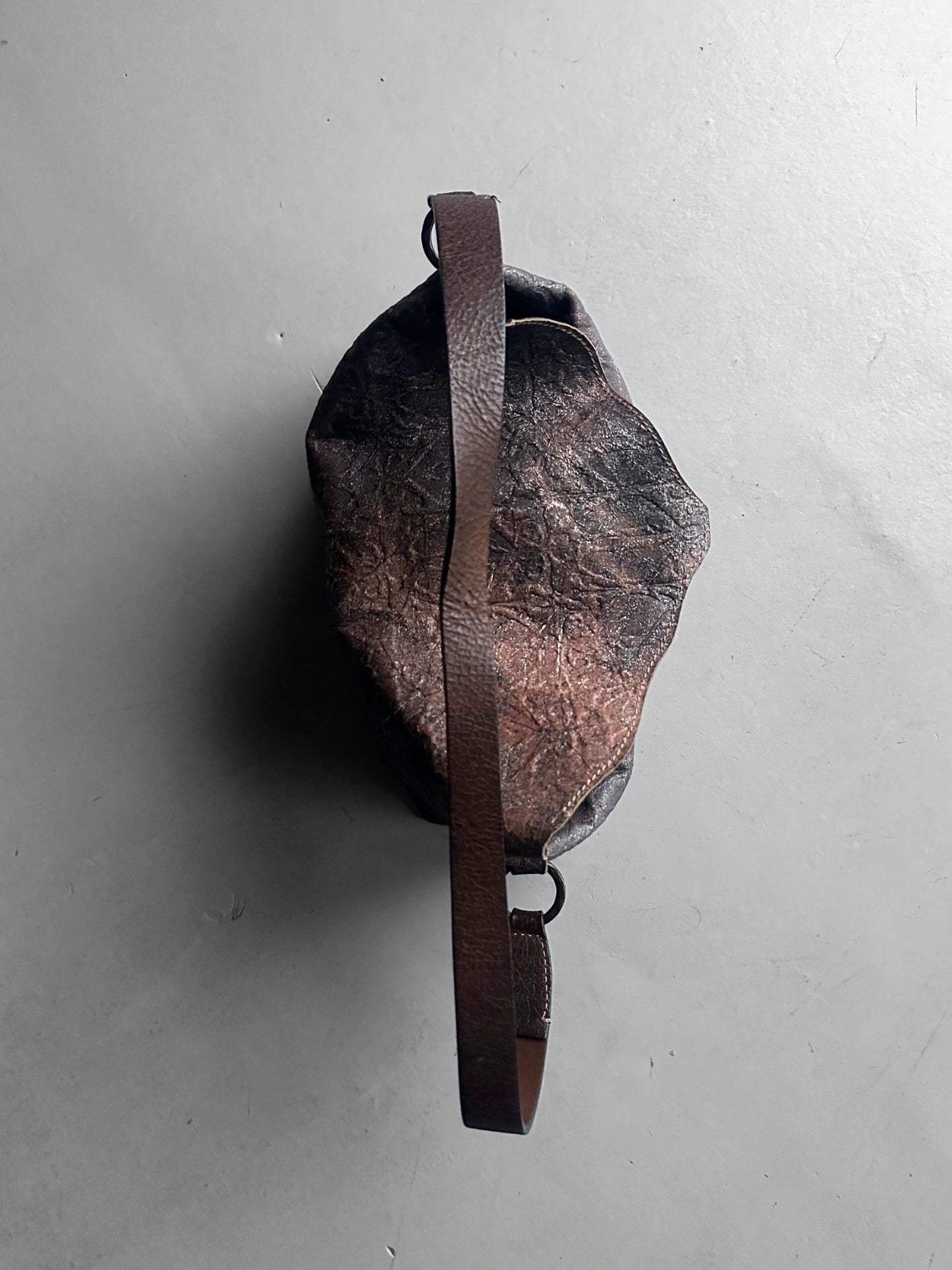 ROBERTO CAVALLI  - early 2000s EMBOSSED LEATHER SLOUCHY SHOULDER BAG