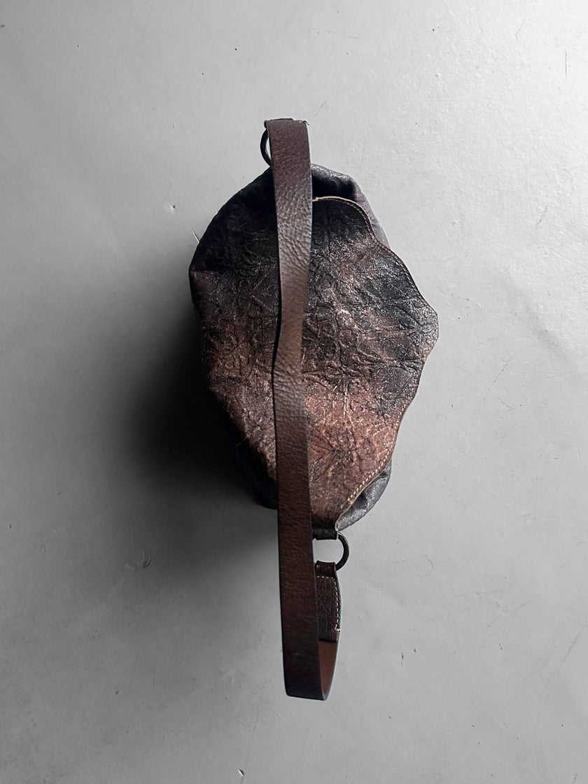 ROBERTO CAVALLI  - early 2000s EMBOSSED LEATHER SLOUCHY SHOULDER BAG