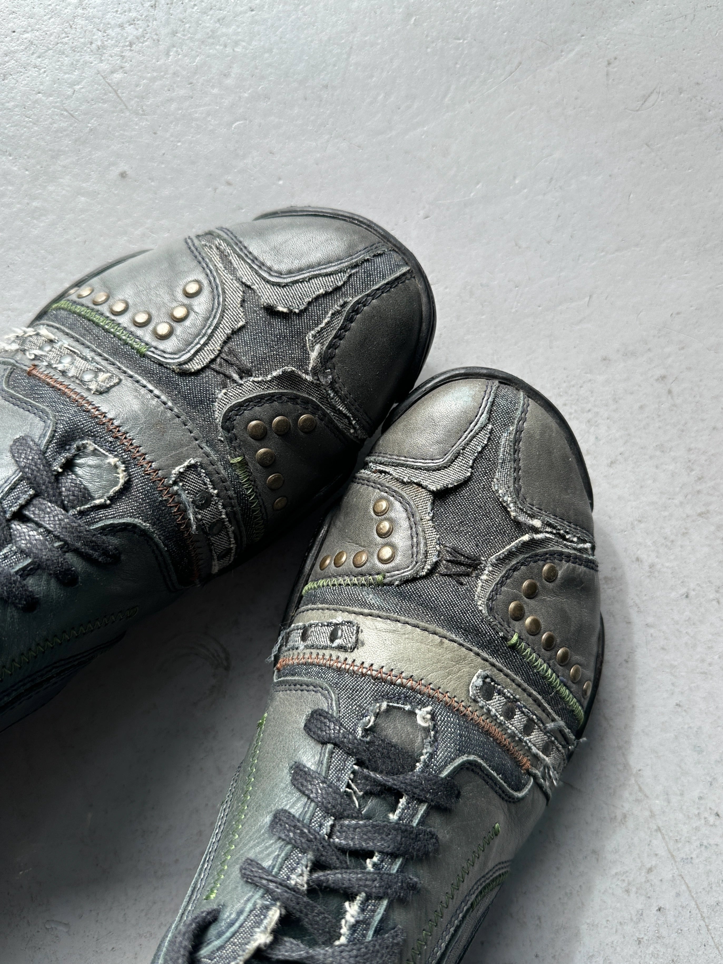 MARITHÉ + FRANÇOIS GIRBAUD - early 2000s ROUND TOE LEATHER SNEAKERS