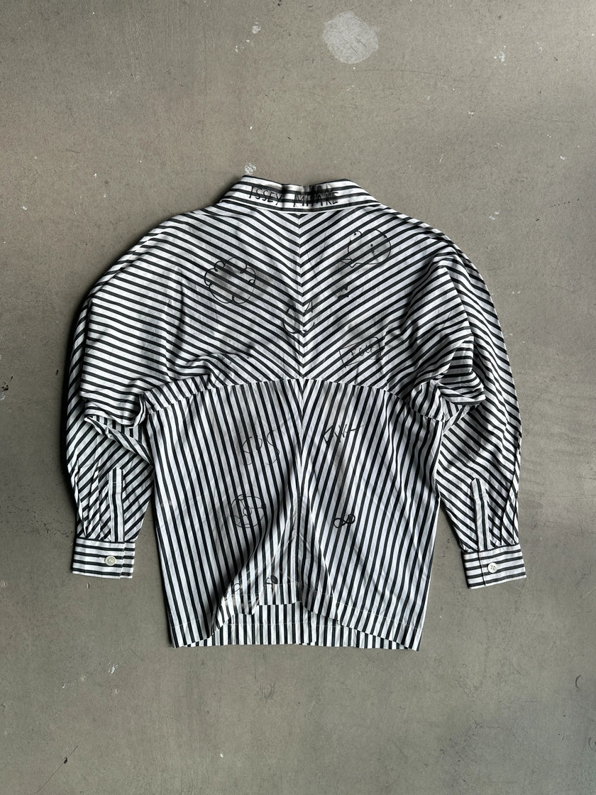 ISSEY MIYAKE - 1990s ABSTRACT PRINTING BATWING SLEEVE SHIRT