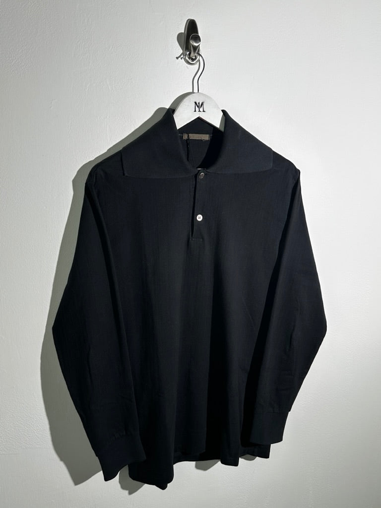 YOHJI YAMAMOTO Y's - 1980s OVERSIZED SQUARE COLLAR LONG SLEEVE TOP
