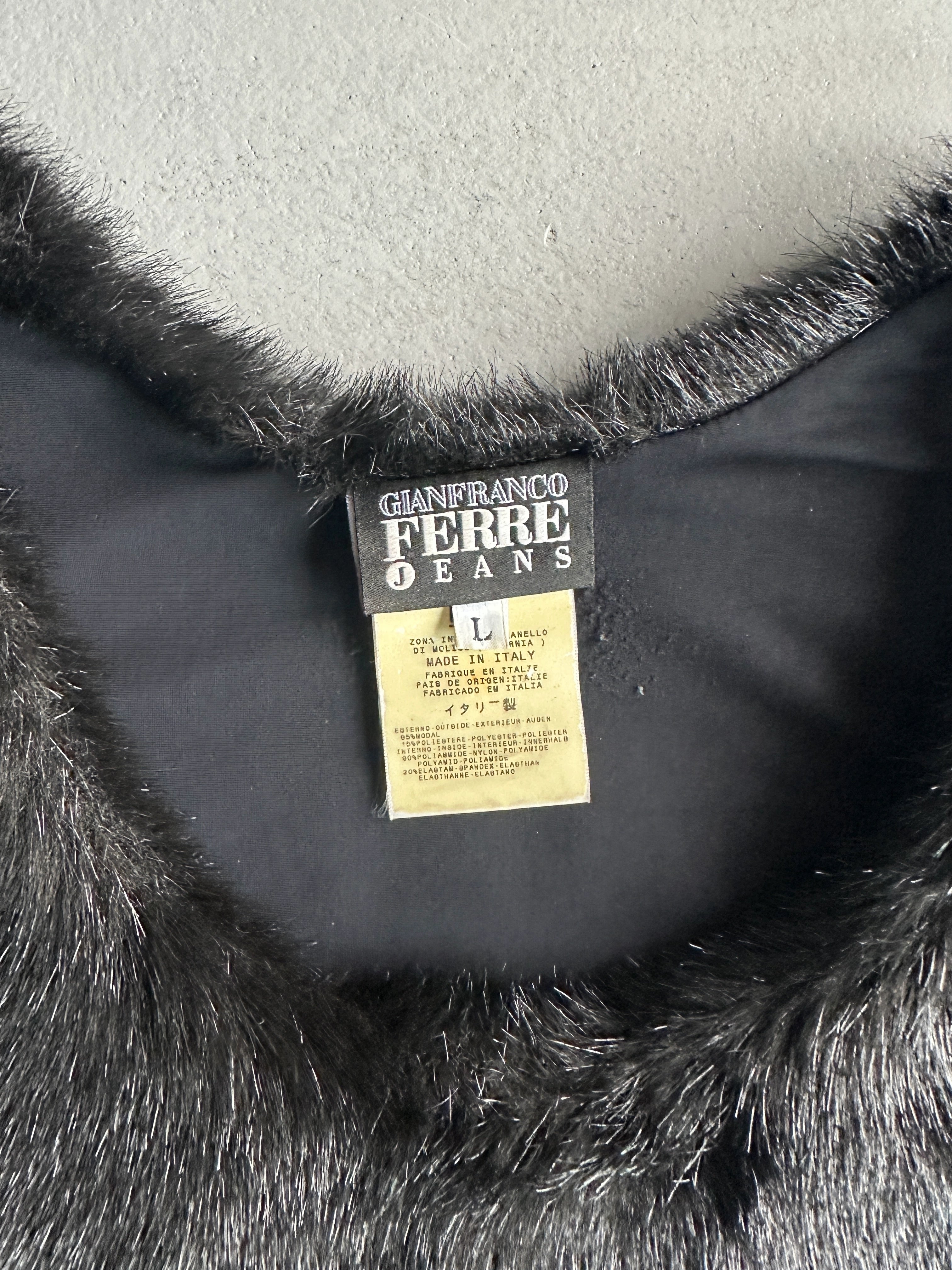 GIANFRANCO FERRÉ - 1990s FAUX FUR VEST TOP