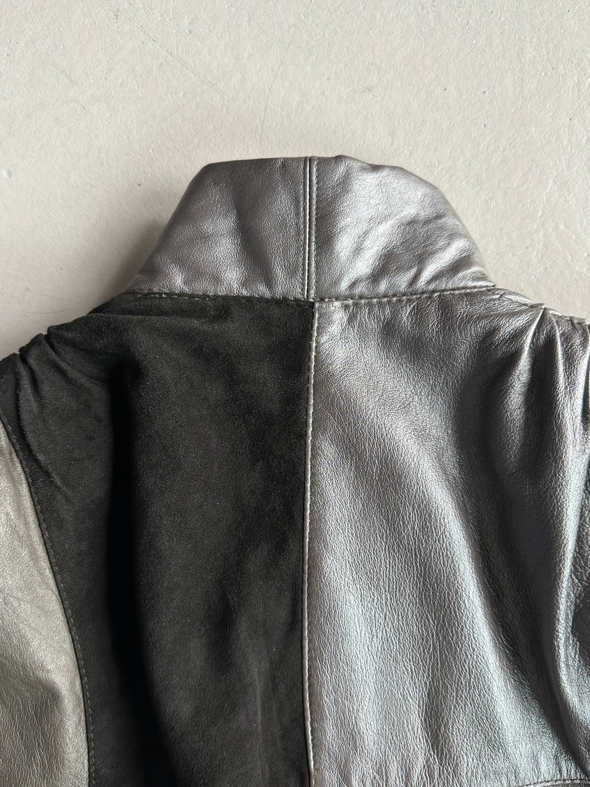 LA MATTA - 1980s PATCHWORK LEATHER AND SUEDE JACKET