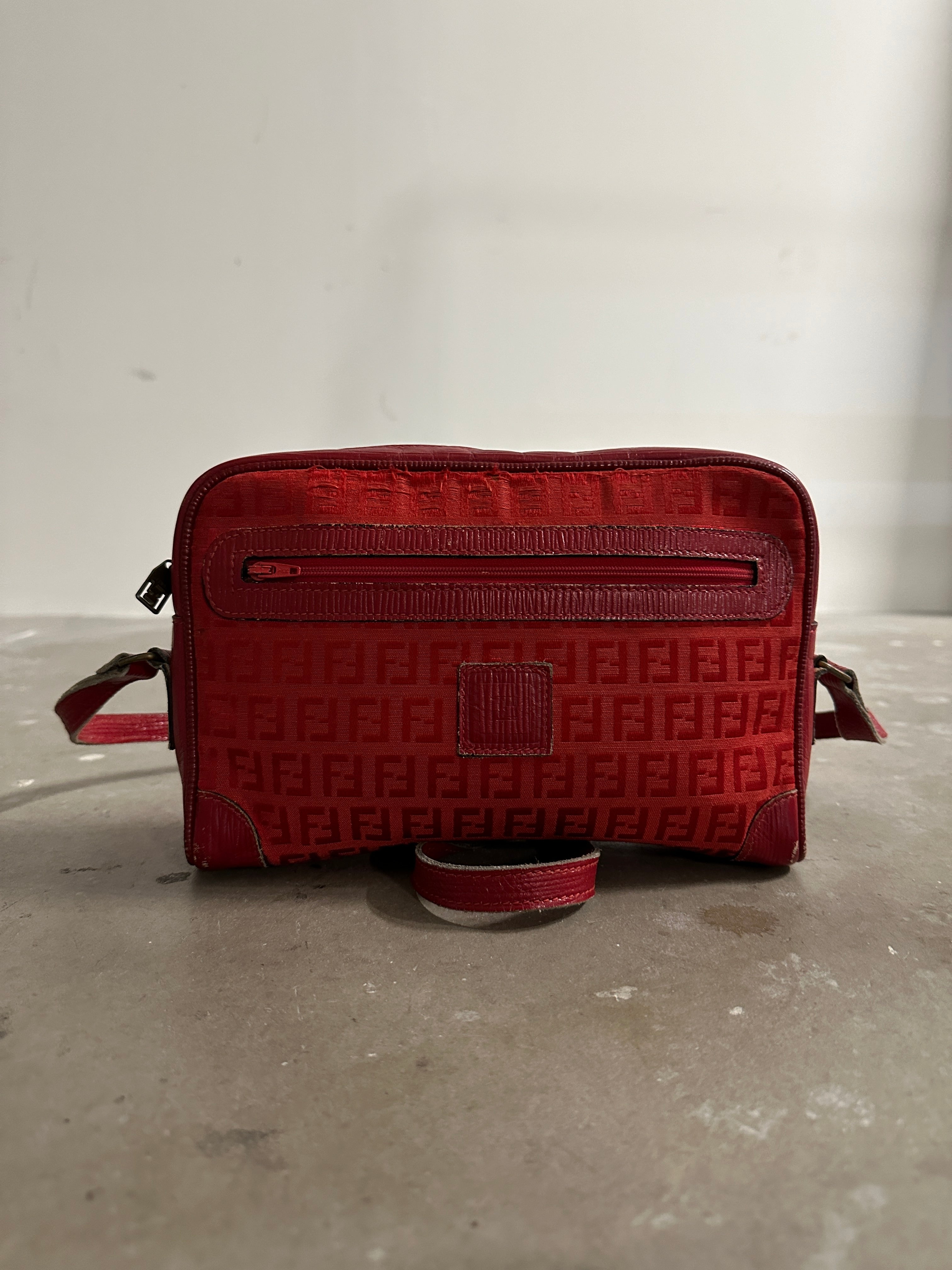 FENDI - 1970s MONOGRAM PRINT MESSENGER BAG