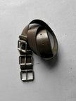 MOSCHINO - 1990s TRIPLE BUCKLE LEATHER BELT
