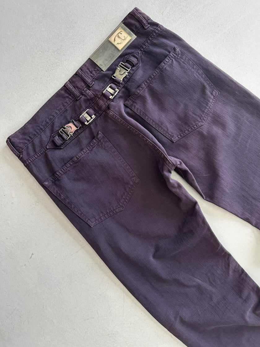 JUST CAVALLI - 2000s BACK BUCKLE JEANS TROUSERS