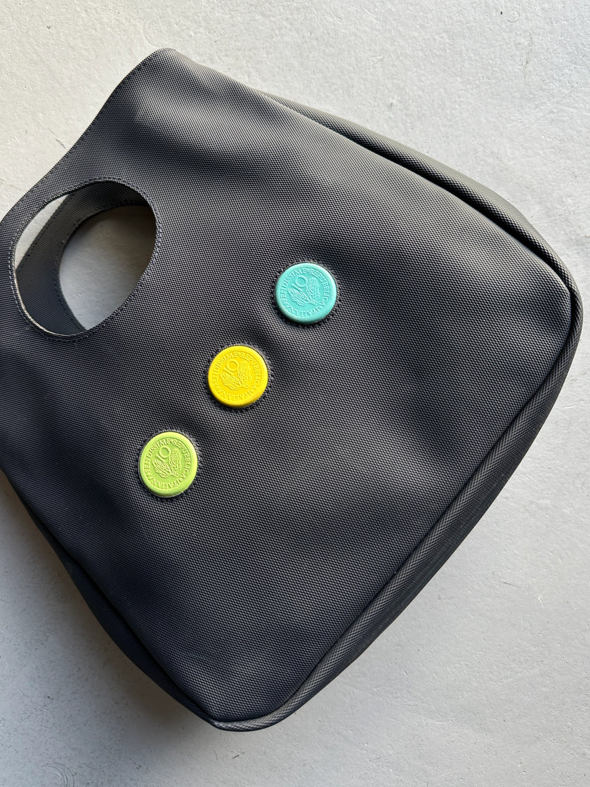 FENDISSIME - 1990s CUT OUT HANDLE TEXTURED HANDBAG