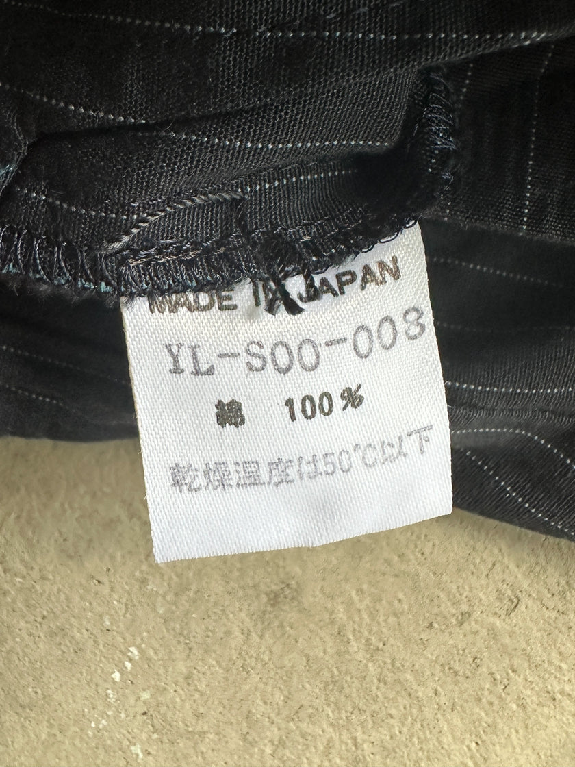 YOHJI YAMAMOTO Y's - 1990s  PINSTRIPED SKIRT WITH WRAP AROUND POCKETS