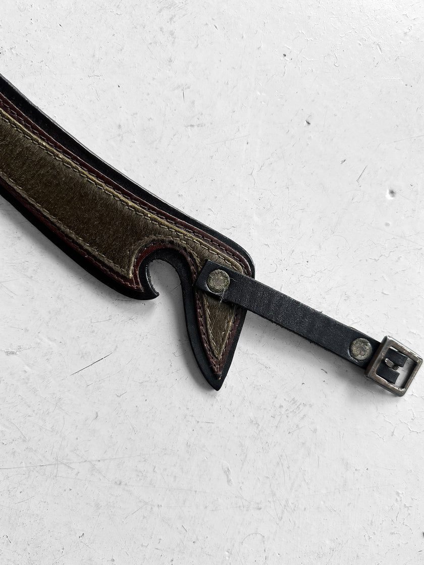 DRIES VAN NOTEN - F/W 2002 PONY HAIR LEATHER BELT