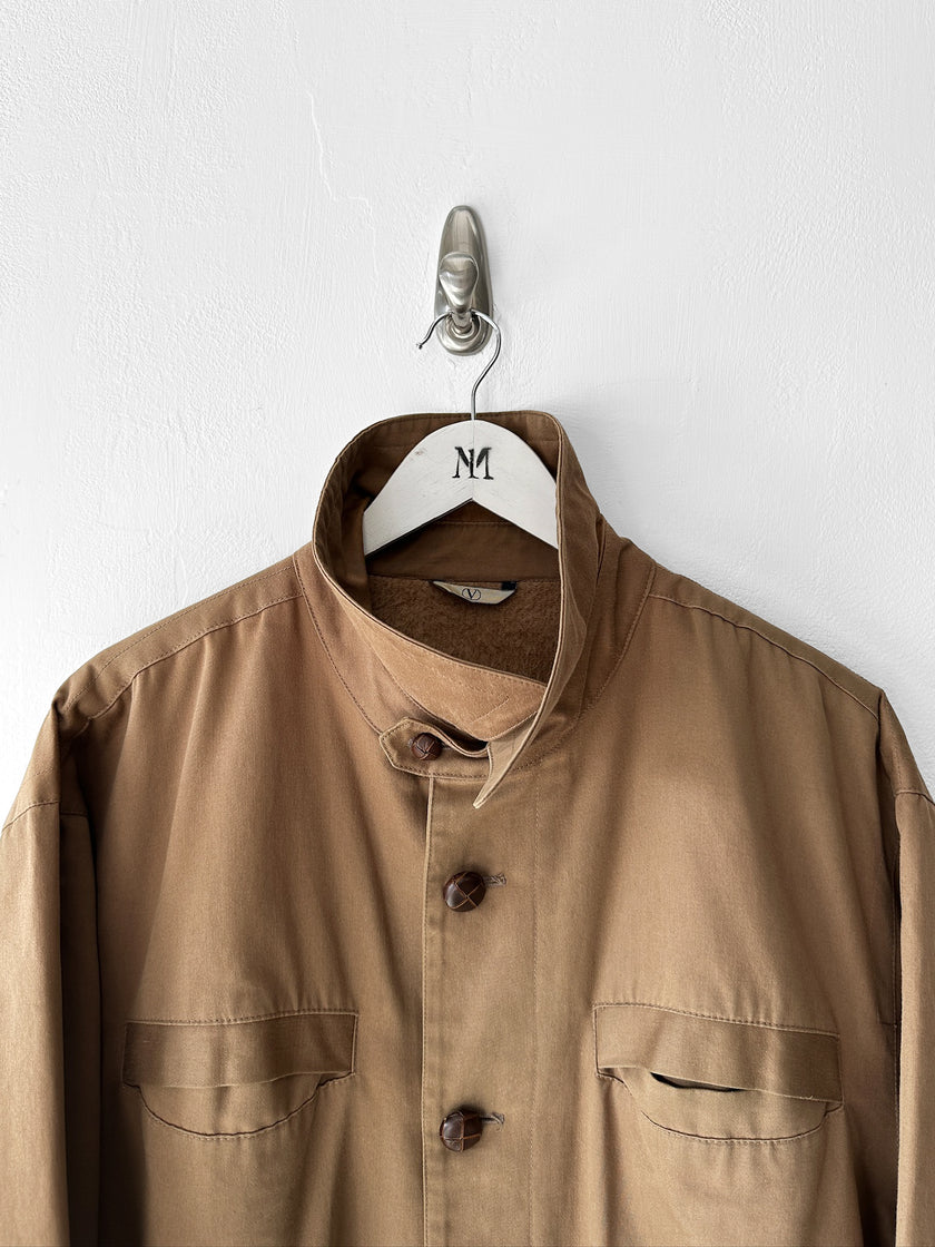 VALENTINO - 1980s CROP FIT JACKET WITH BRUSHED PILE LINING
