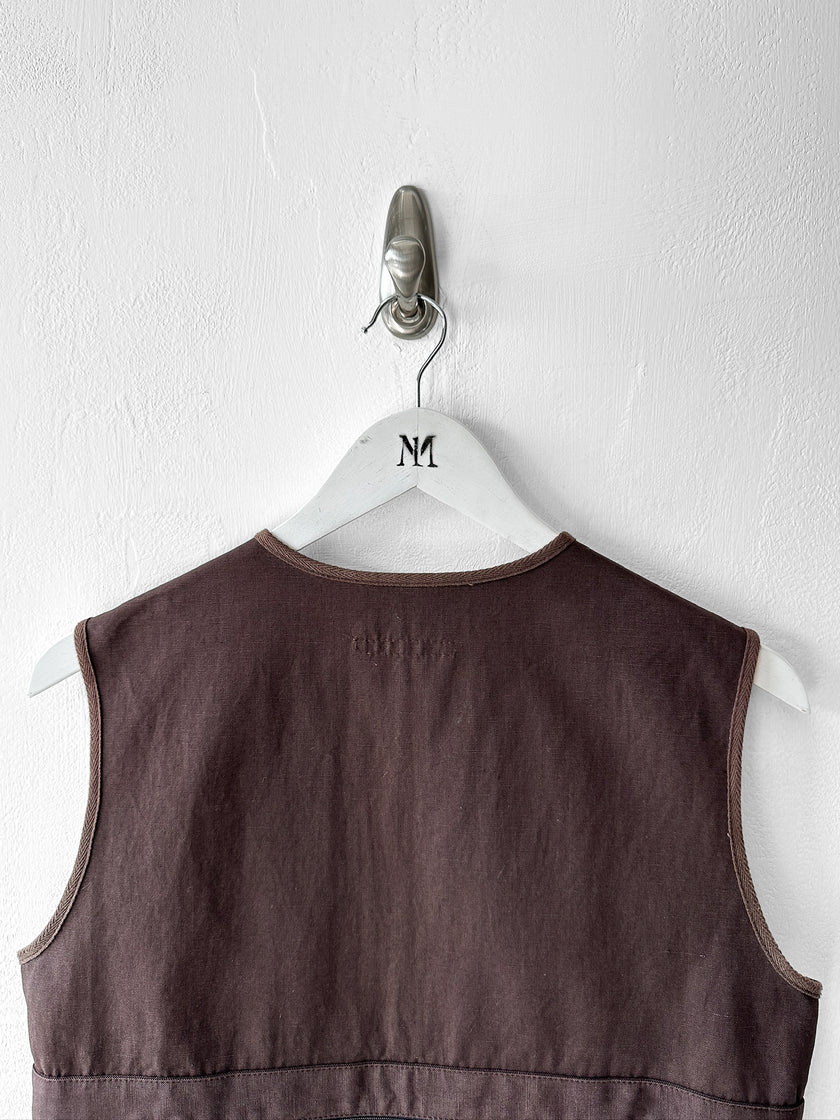 ITALIAN LABEL - late 1990s ZIPPED VEST GILET WITH ZIP OFF BACK POCKET PANEL