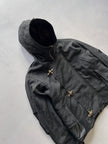 GIANFRANCO FERRÉ – 1990s BLACK HOODED JACKET WITH TOGGLE CLOSURES