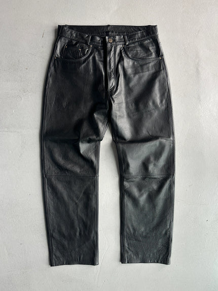 1990s STRAIGHT FIT LEATHER TROUSERS