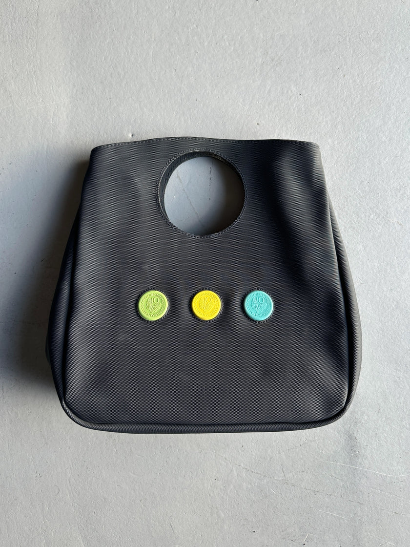 FENDISSIME - 1990s CUT OUT HANDLE TEXTURED HANDBAG