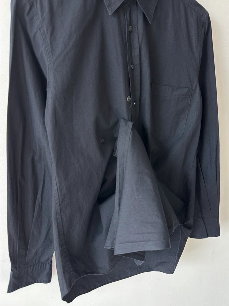 YUJI YAMADA - 1990s ASYMMETRIC FRONT PANEL LONG SLEEVE SHIRT
