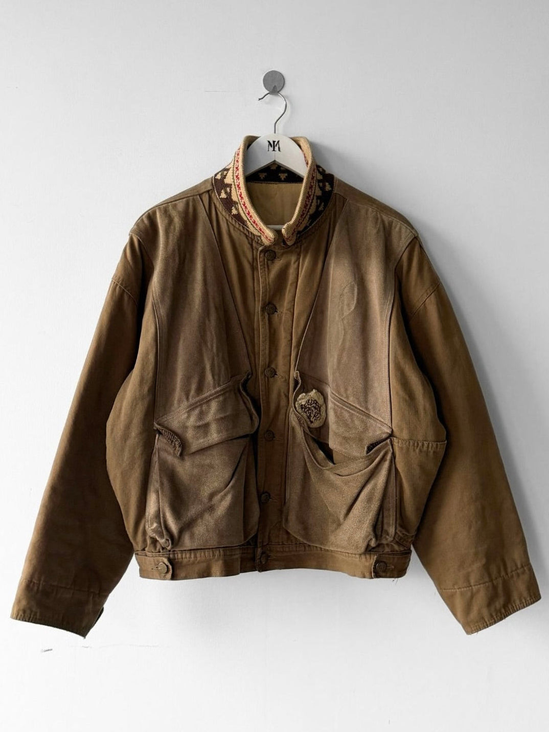 DIESEL - 1980s BOMBER JACKET WITH LAYERED SUEDE PANEL FRONT