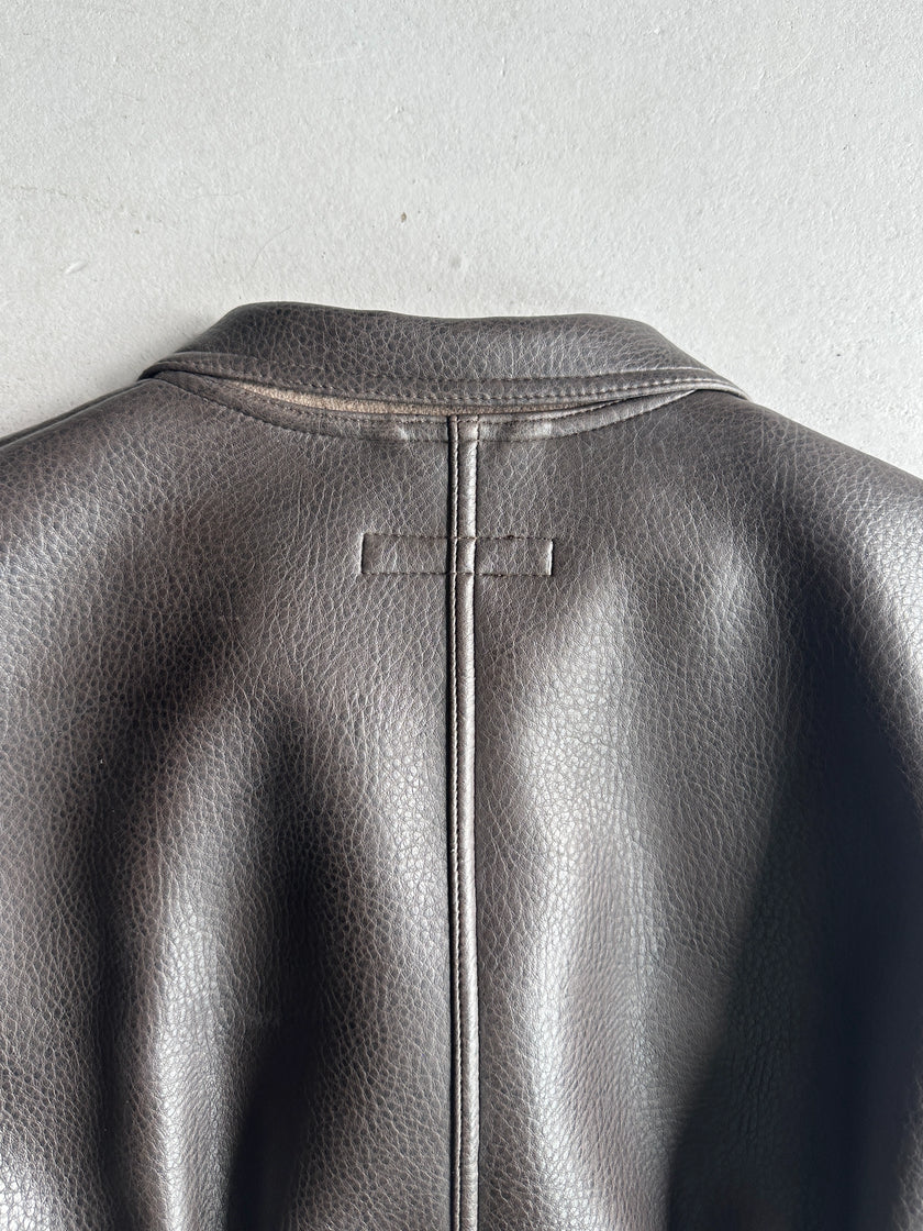 EMPORIO ARMANI - 1980s FAUX LEATHER CROPPED JACKET