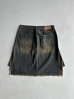 JUST CAVALLI - 2000s FRAYED HEM DENIM SKIRT