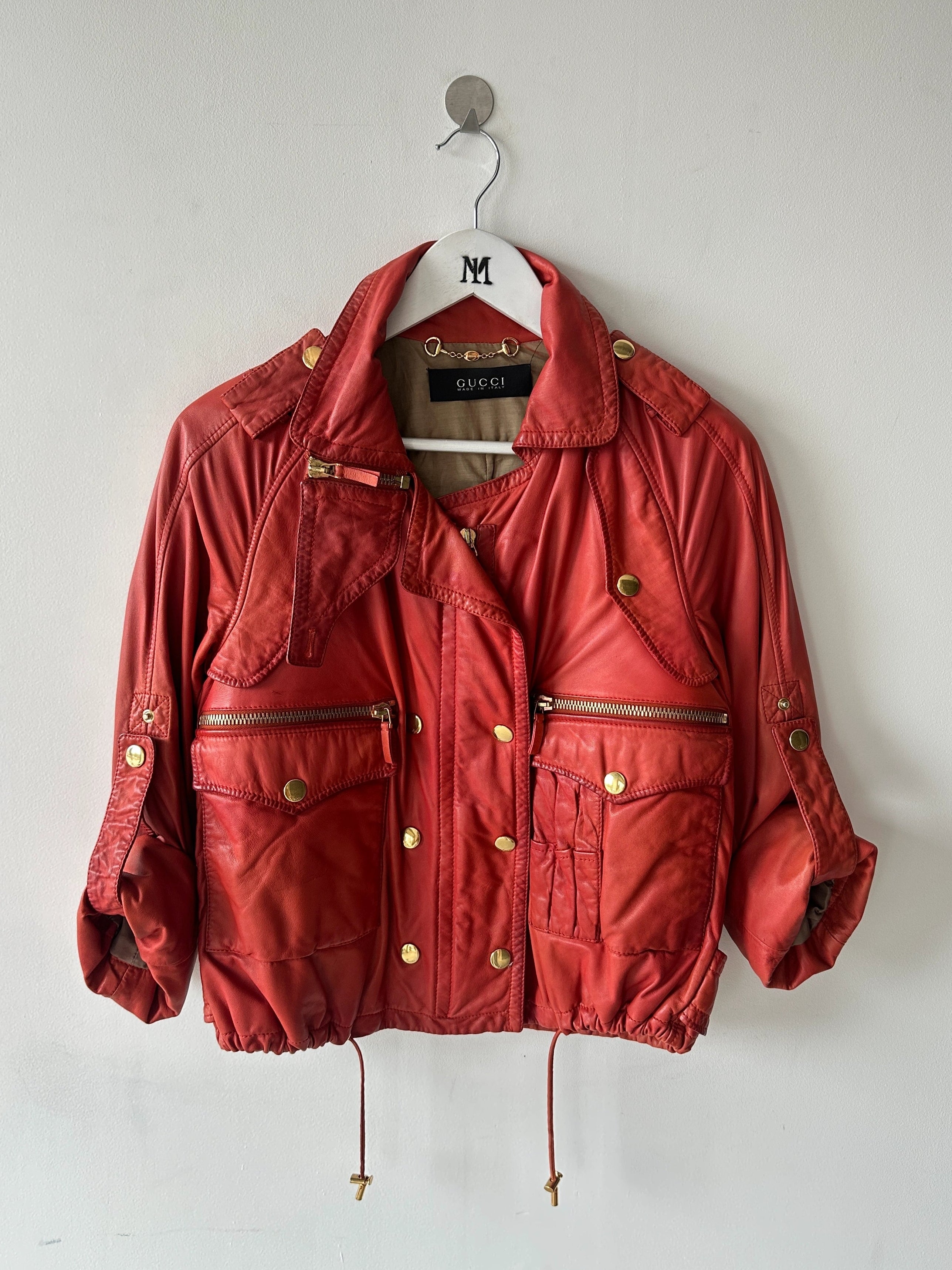 GUCCI - S/S 2009 ROLLED UP SLEEVE SOFT LEATHER BIKER JACKET