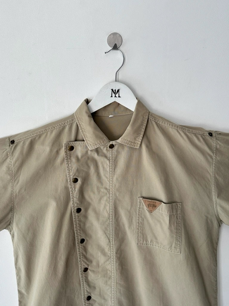 1990s ASYMMETRICAL FRONT CLOSURE SHORT SLEEVE SHIRT