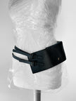 HIROKO KOSHINO - 1990s LEATHER WAIST BELT WITH THREE FLAP POCKETS