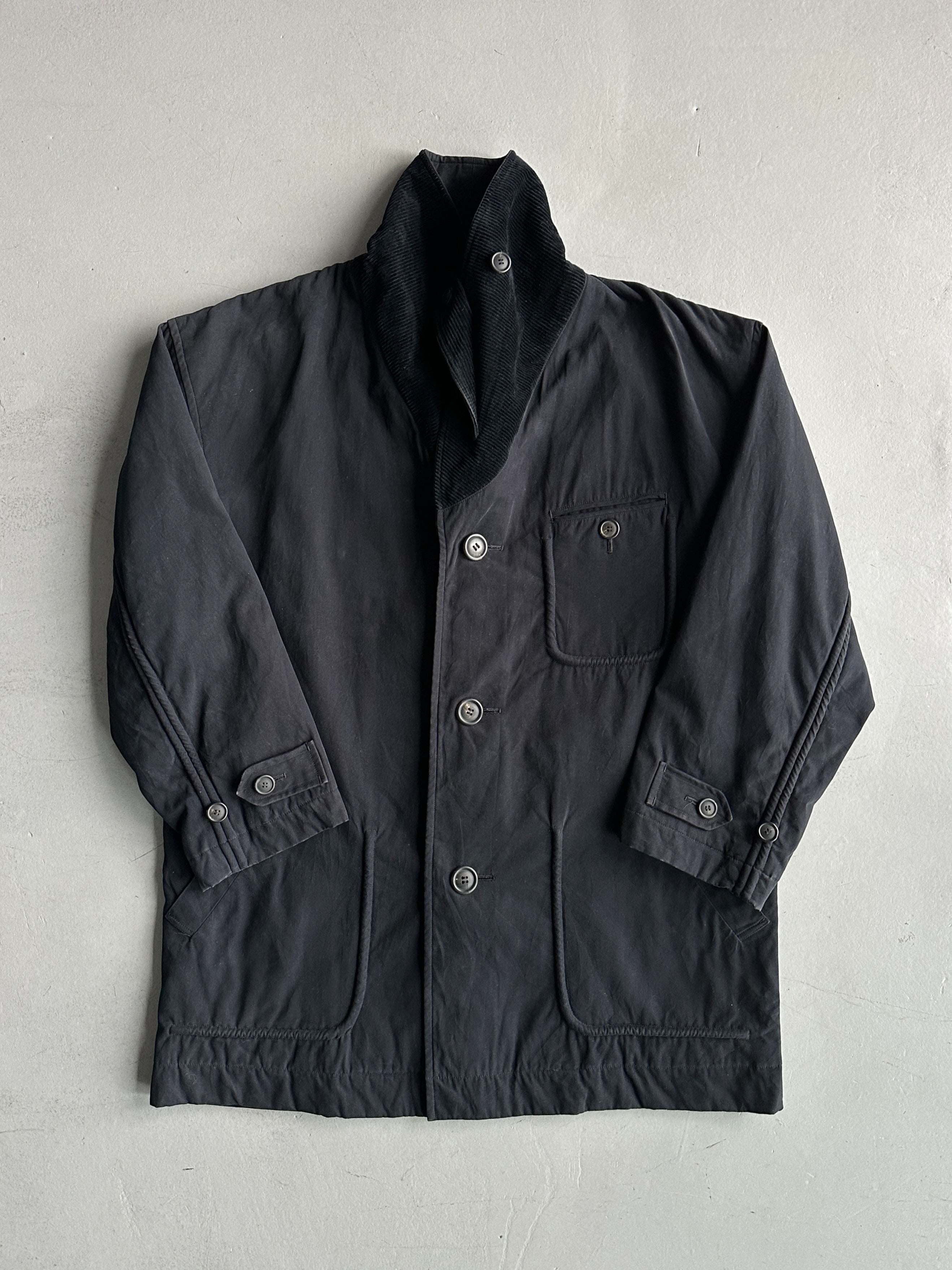 ISSEY MIYAKE - 1990s MIDI JACKET WITH CORDUROY COLLAR