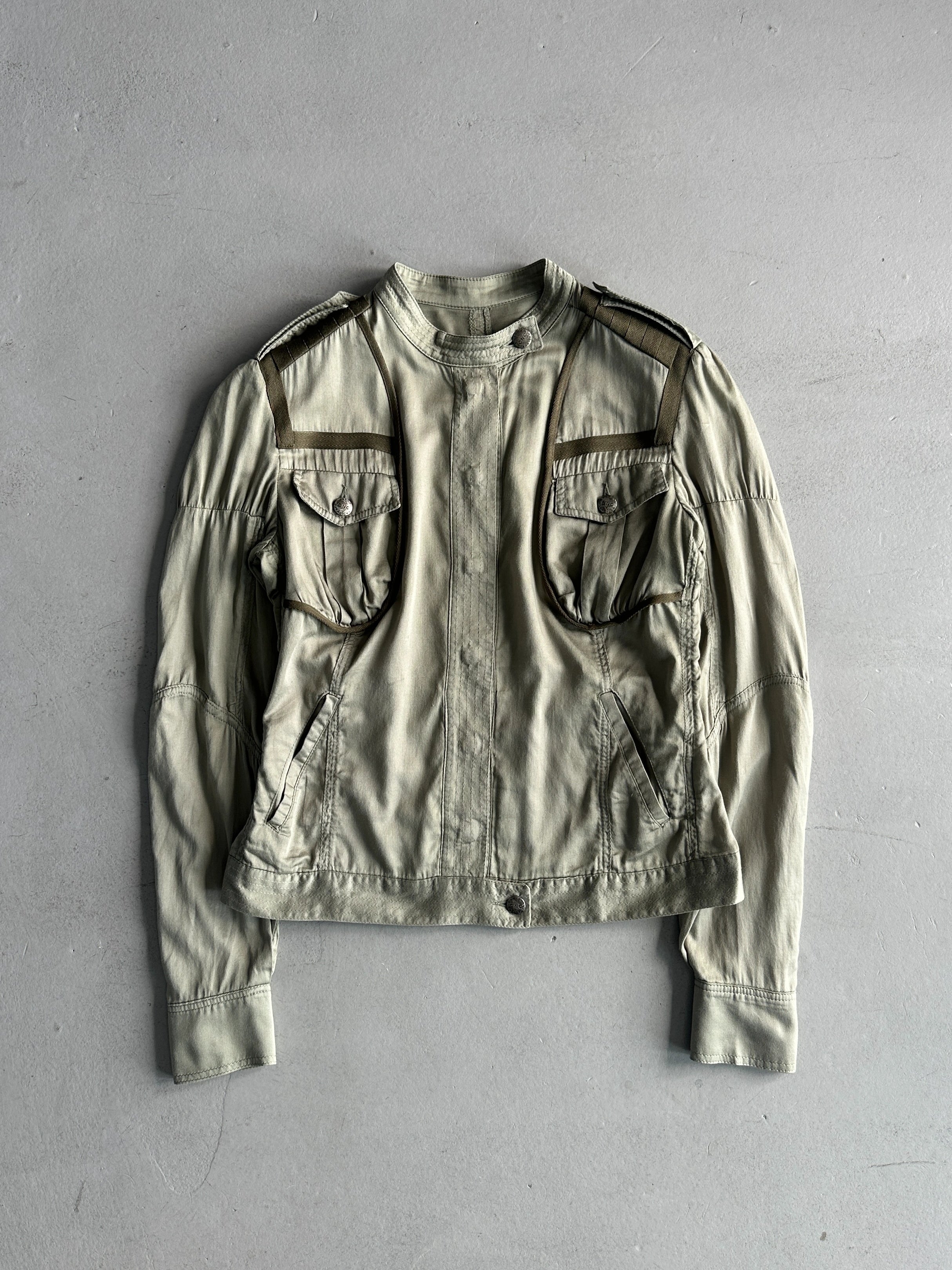 C’N’C COSTUME NATIONAL - 2000s CONTRASTING GREEN LIGHT JACKET