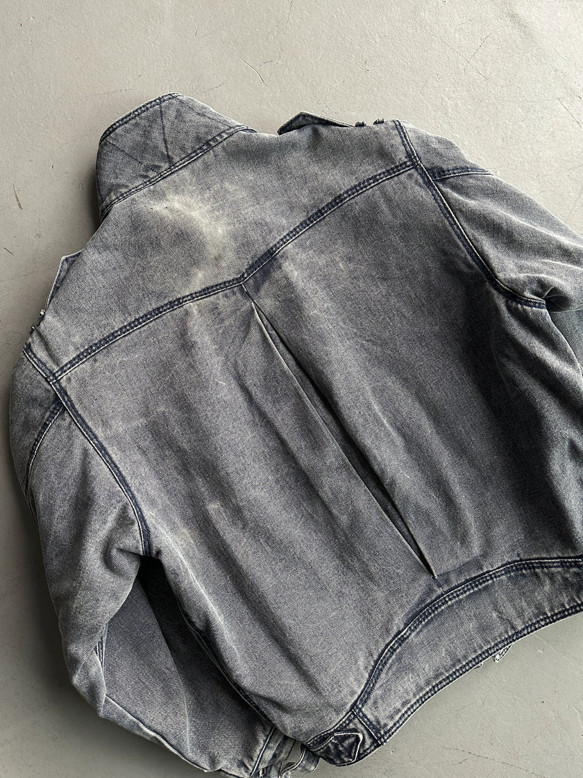 ARMANI JEANS - early 1990s WOOL LINING DENIM BOMBER JACKET