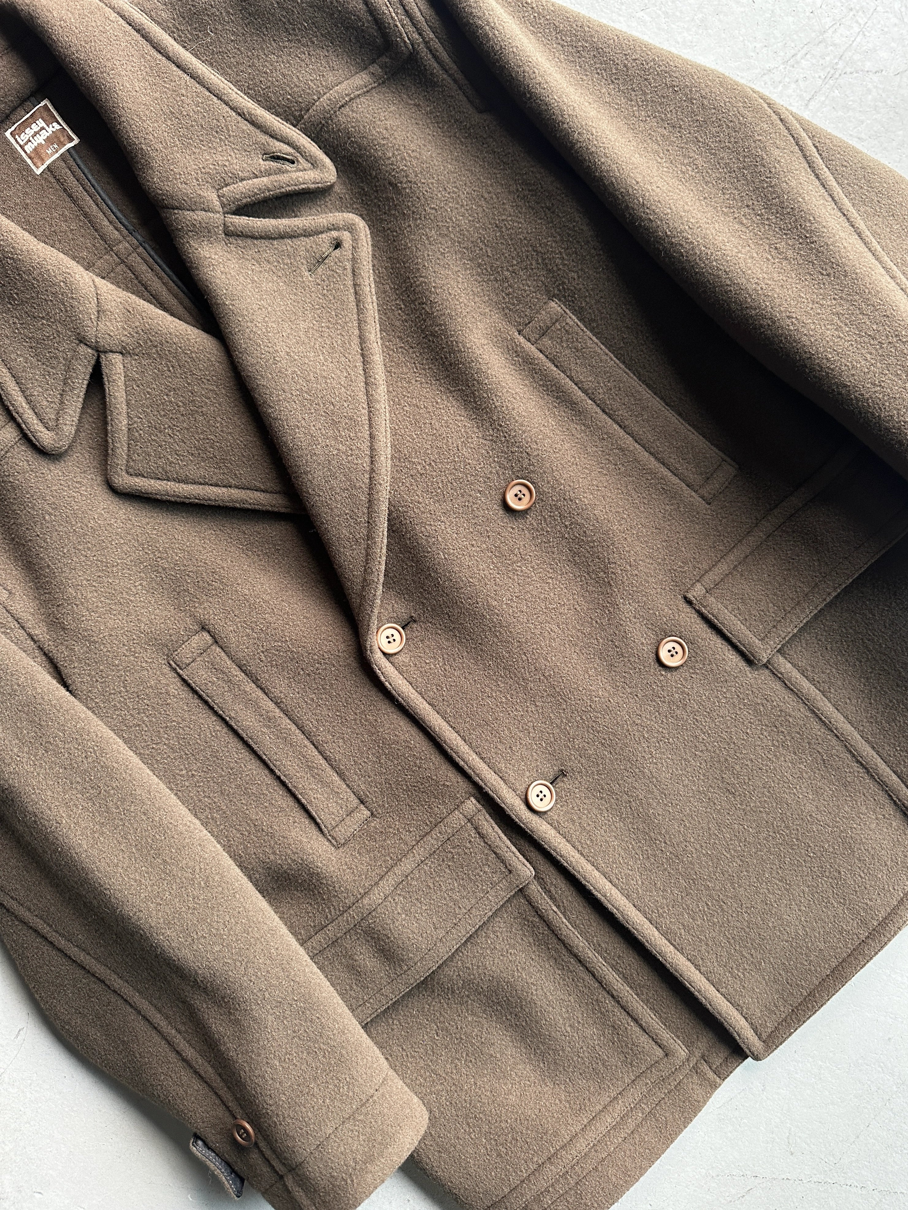 ISSEY MIYAKE MEN - F/W 1983 THREE WAYS COLLAR WOOL PEACOAT