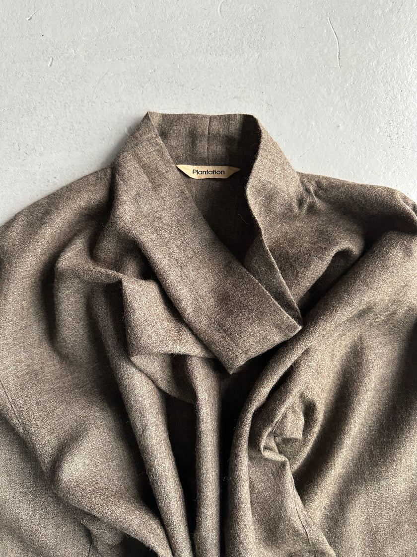 PLANTATION ISSEY MIYAKE - 1980s DRAPED COLLAR BOXY FIT BLOUSE