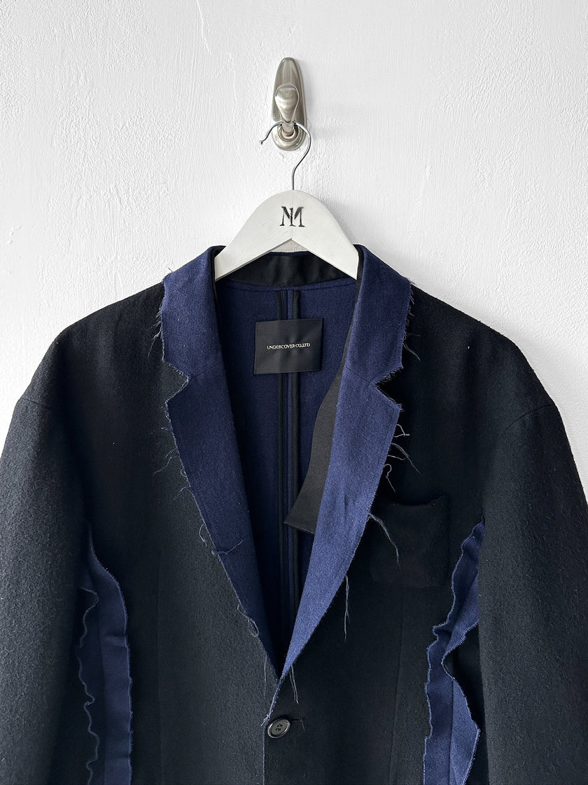 UNDERCOVER - F/W 2014 OVERSIZED DECONSTRUCTED WOOL COAT WITH RAW EDGES