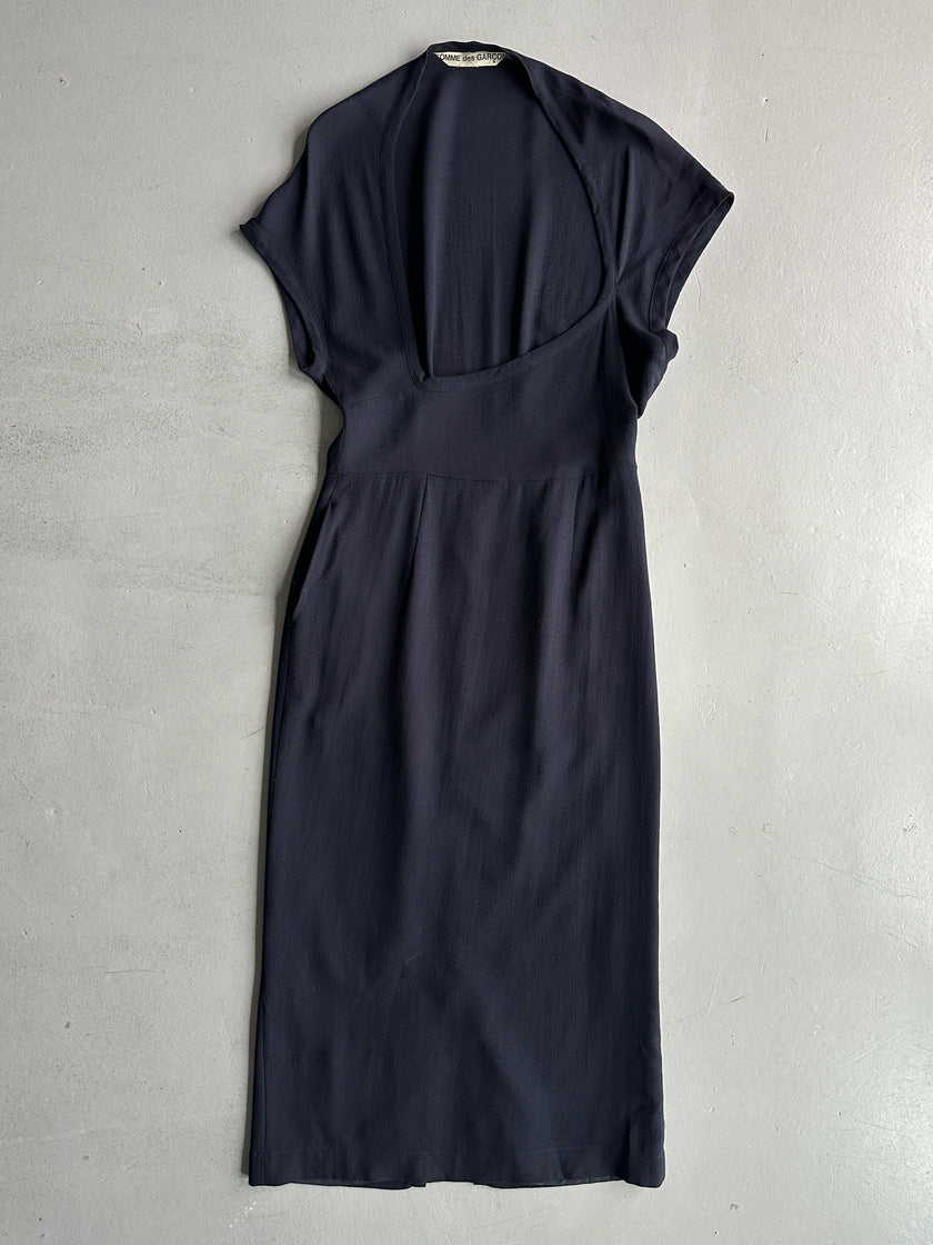 COMME DES GARÇONS - S/S 1989 ASYMMETRIC DEEP NECKLINE LONG DRESS