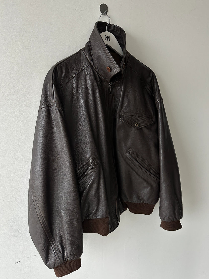 VERSACE - 1990S LEATHER BOMBER JACKET