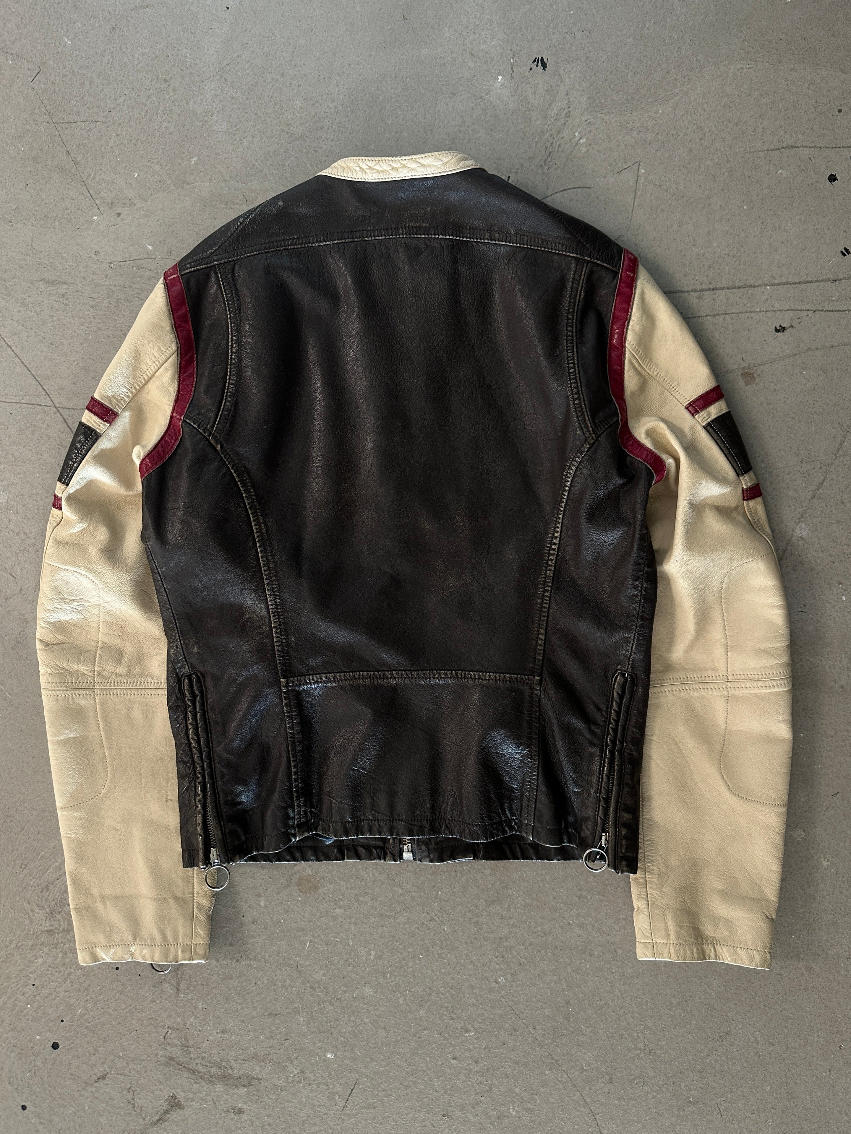 DIESEL- 1990s LEATHER BIKER JACKET