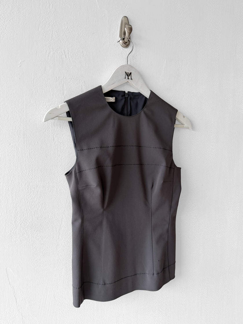 PRADA - early 2000s TECHNICAL VEST TOP WITH ADJUSTABLE WAIST BELT
