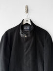 JEAN PAUL GAULTIER - early 2000s VELVET COAT WITH LEATHER STRAP AT COLLAR AND BELTED WAIST