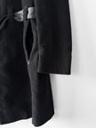 JEAN PAUL GAULTIER - early 2000s VELVET COAT WITH LEATHER STRAP AT COLLAR AND BELTED WAIST
