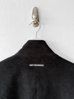 JEAN PAUL GAULTIER - early 2000s VELVET COAT WITH LEATHER STRAP AT COLLAR AND BELTED WAIST