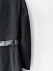 JEAN PAUL GAULTIER - early 2000s VELVET COAT WITH LEATHER STRAP AT COLLAR AND BELTED WAIST