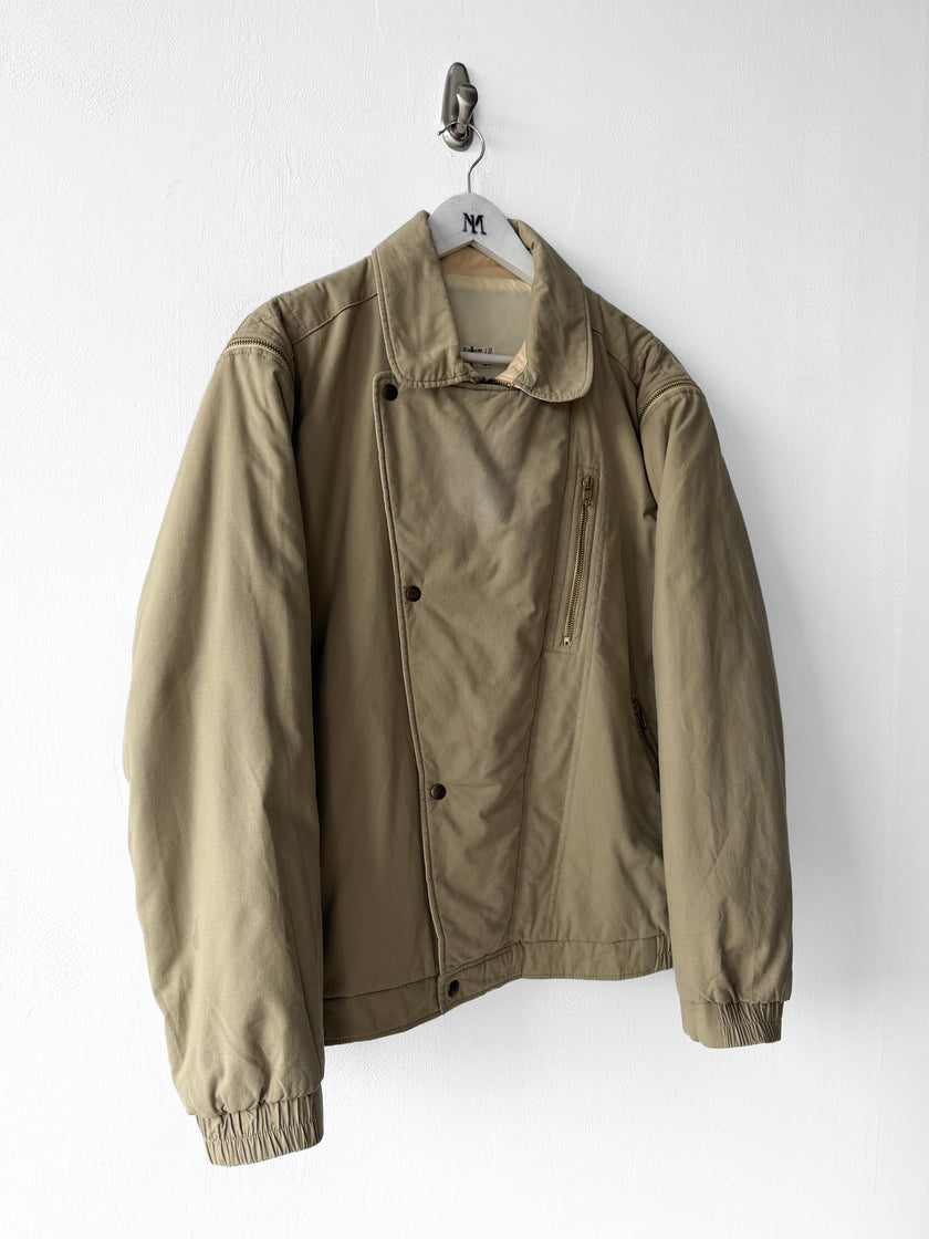 CERRUTI - 1980s 2 IN 1 ASYMMETRICAL FRONT BOMBER JACKET VEST GILET