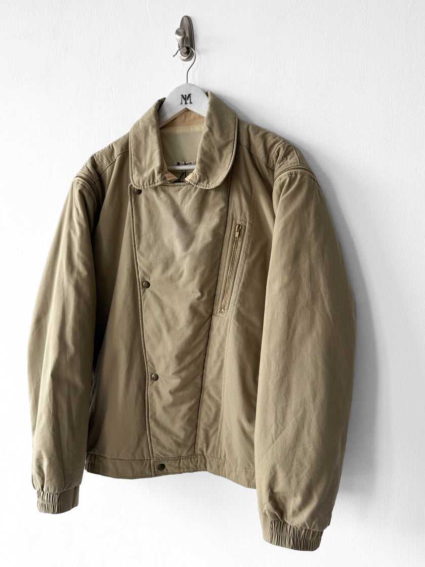 CERRUTI - 1980s 2 IN 1 ASYMMETRICAL FRONT BOMBER JACKET VEST GILET