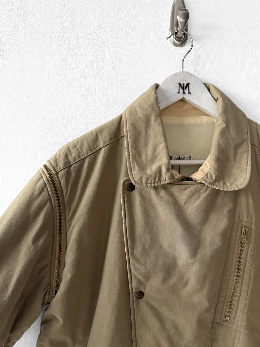 CERRUTI - 1980s 2 IN 1 ASYMMETRICAL FRONT BOMBER JACKET VEST GILET