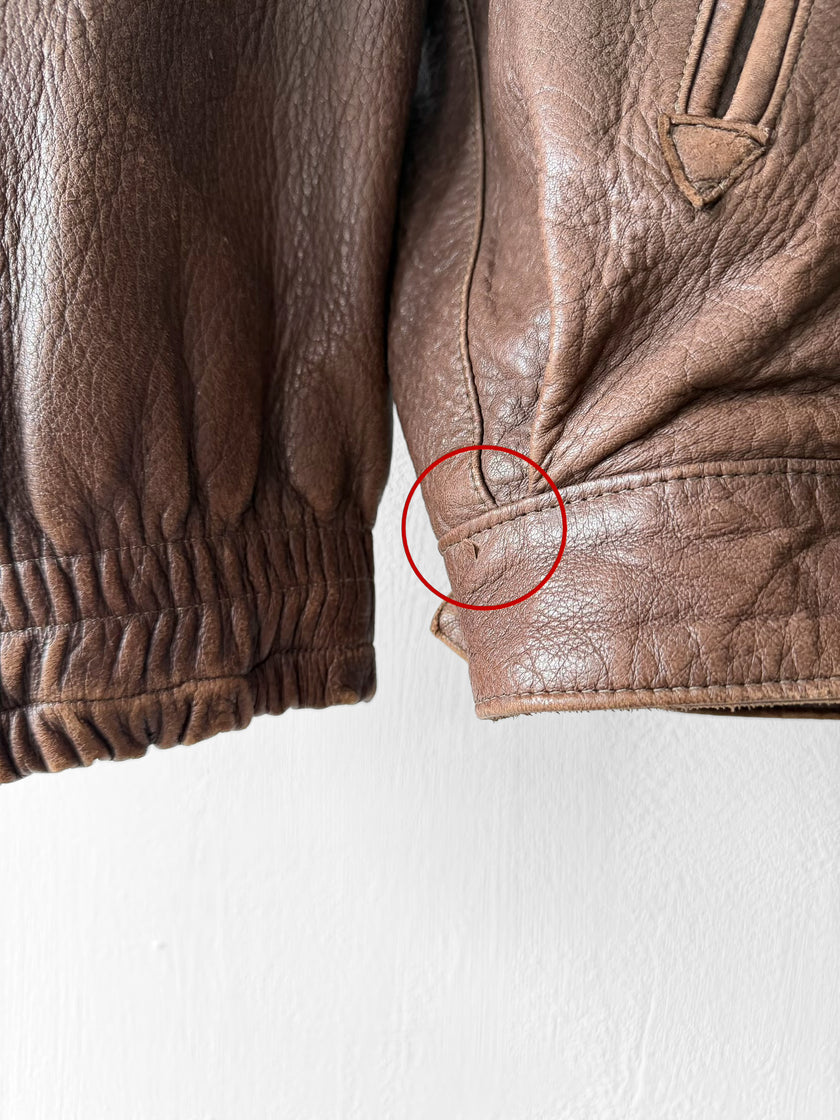 MARITHÉ & FRANÇOIS GIRBAUD X COMPAGNIE DES MONTAGNES & DES FORÊTS - 1980s ASYMMETRICAL FRONT LEATHER JACKET