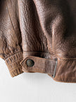MARITHÉ & FRANÇOIS GIRBAUD X COMPAGNIE DES MONTAGNES & DES FORÊTS - 1980s ASYMMETRICAL FRONT LEATHER JACKET