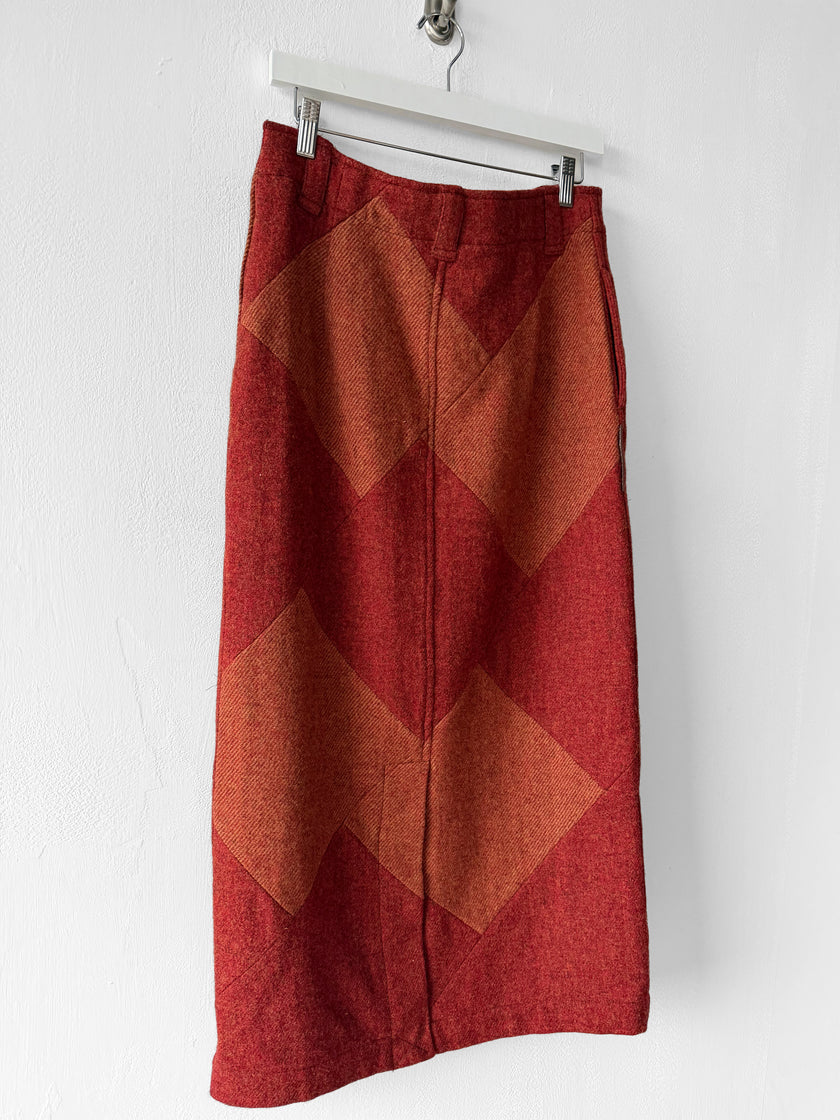 ISSEY MIYAKE HAI - 1980s WOOL MAXI SKIRT