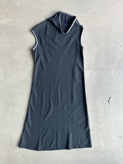 WXYZ WORKSHOP BY YOHJI YAMAMOTO -  1990s ASYMMETRICAL FUNNEL NECK MAXI DRESS