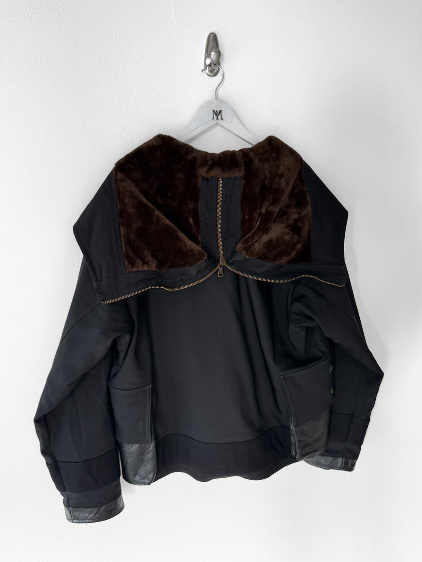 ITALIAN LABEL F/W 2005 TECHNICAL JACKET WITH OVERSIZED FUR COLLAR